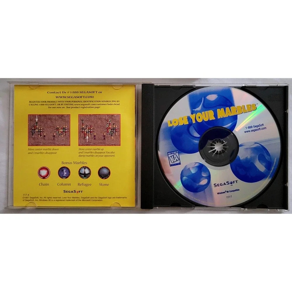 Vintage Lose Your Marbles PC Game CD ROM 1997 Windows 95 SegaSoft Puzzle